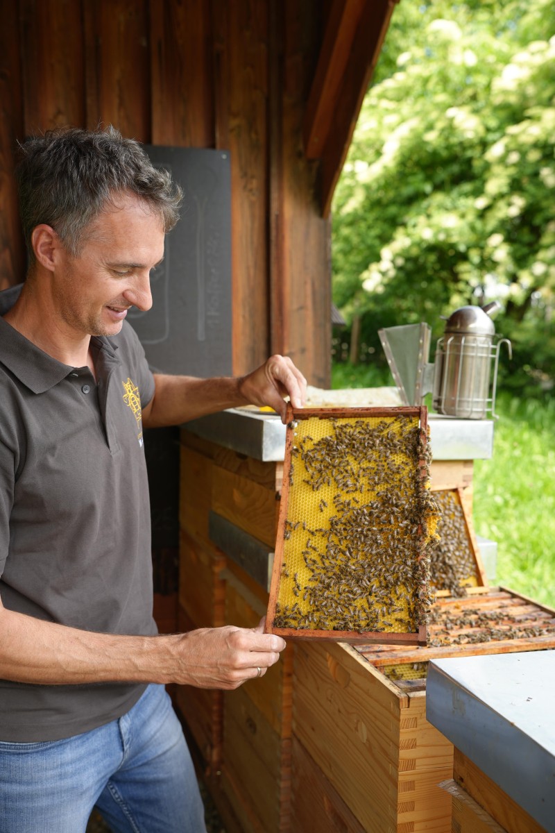 Peball Gottfried bei der Honigernte cNPHT Wernisch